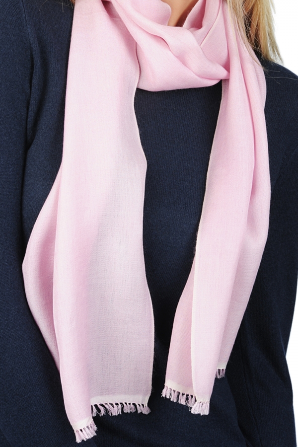 Cashmere & Zijde dames kasjmier sjaals scarva roze 170x25cm